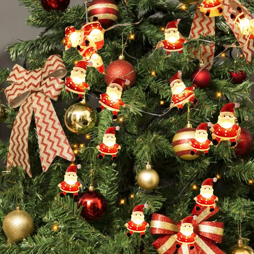 2M 20LED Santa Claus Snowflake Strom LED Svetlo String Vianočné Dekorácie Pre Domov 2020 Vianočné Ozdoby Nový Rok Darček