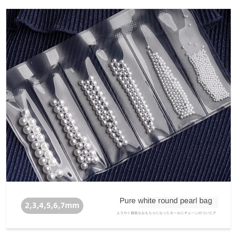 DIY 2 mm/3 mm/4 mm/5 mm/6 mm / 7mm biele svetlo polkruhu imitácia perly nechtov drahokamu dekorácie make-up nástroj CG01