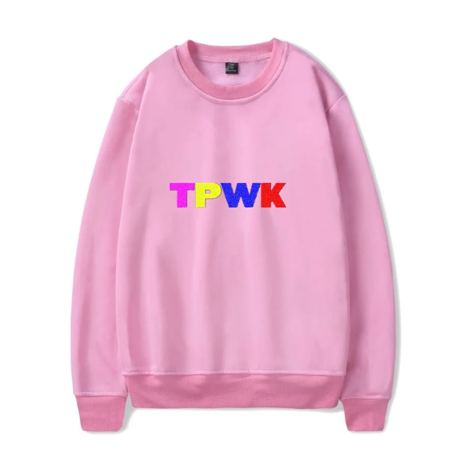 HS Kpop TPWK O-krku Mikina Harajuku Streetwear Vytlačené Roztomilý Logo Outwear Kolo Golier Pulóvre