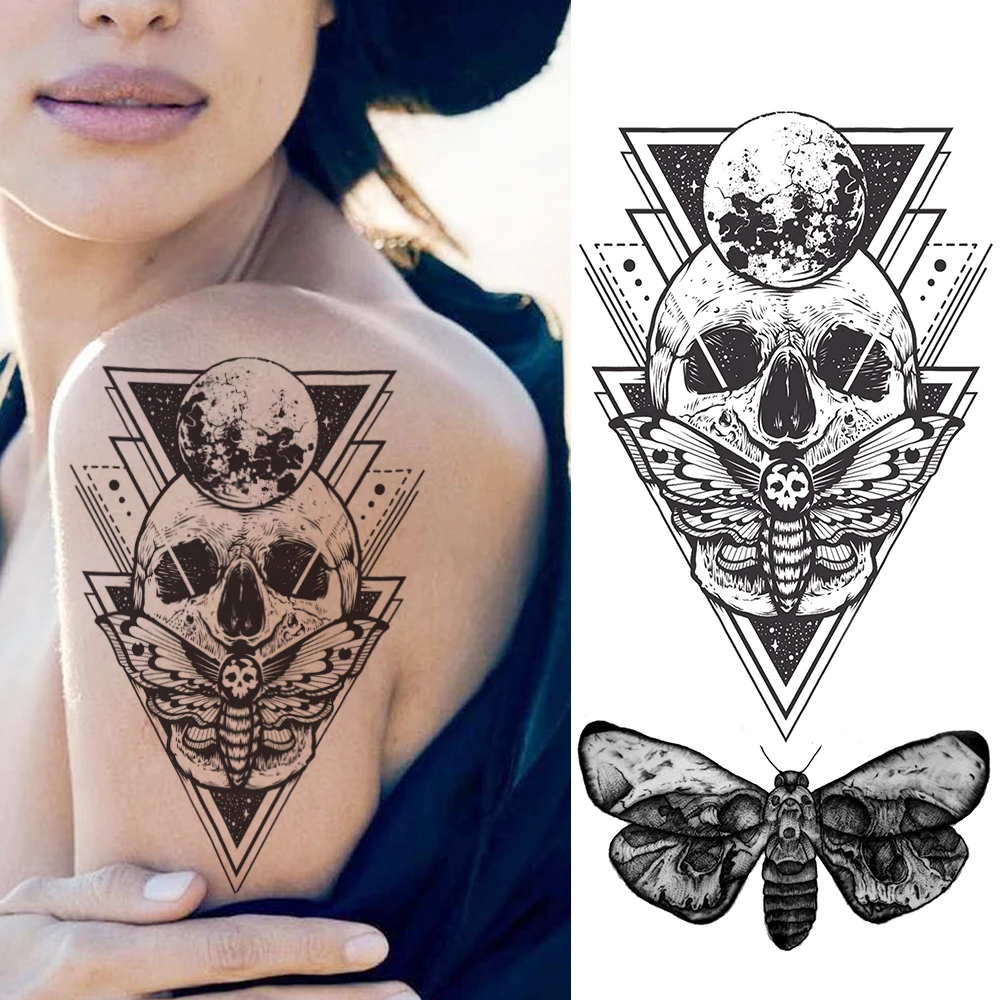Kreatívne Gangster Dočasné Tetovanie Nálepky Realistické Falošné Nepremokavé Body Art Tetovanie Geometrické Lebky AK Zbraň Tatoos Pre Dospelých