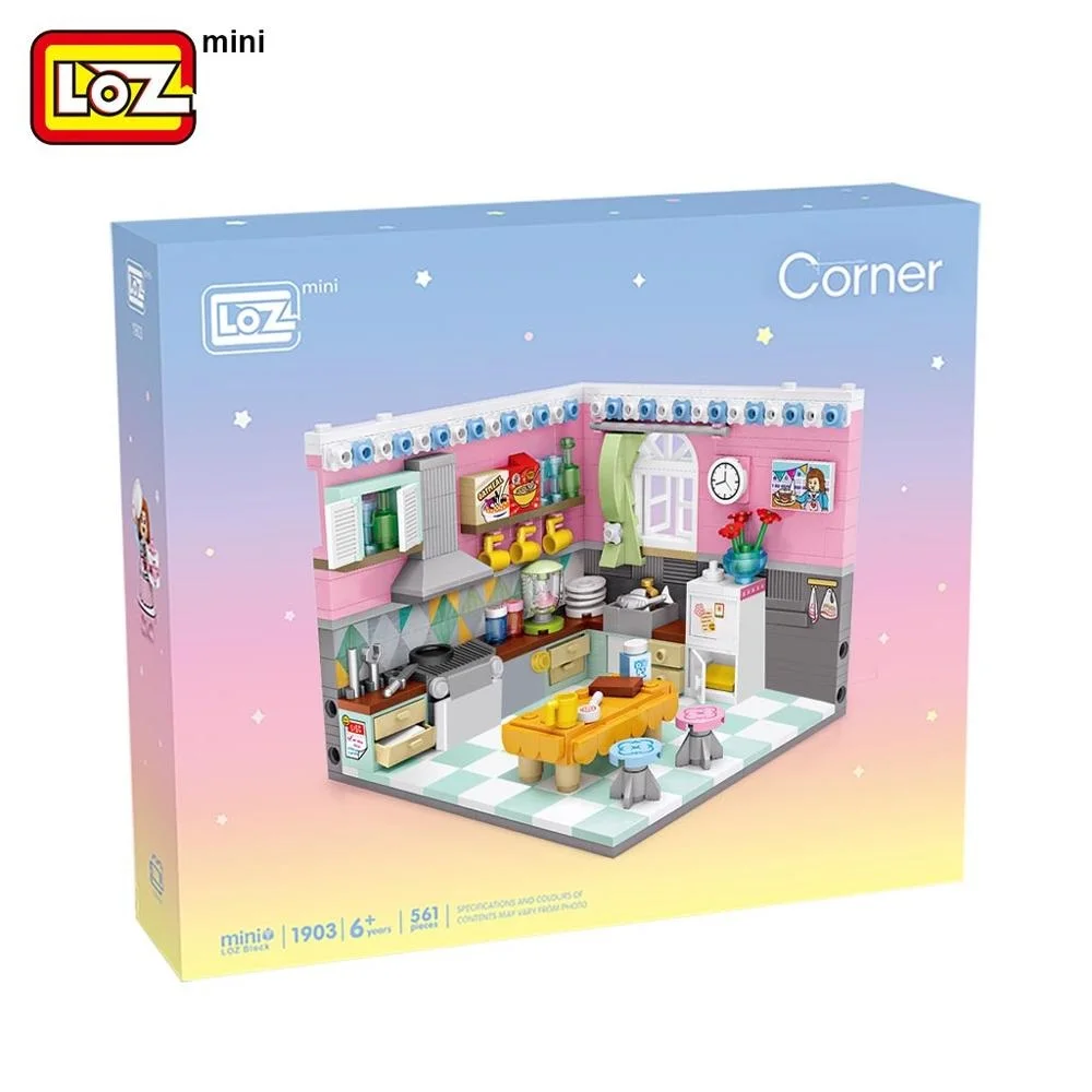 LOZ Mini Stavebné Bloky, Stavebný Hračka Plastové Zmontované detské Hračky DIY Domovskú Scénu Model Rohu scény