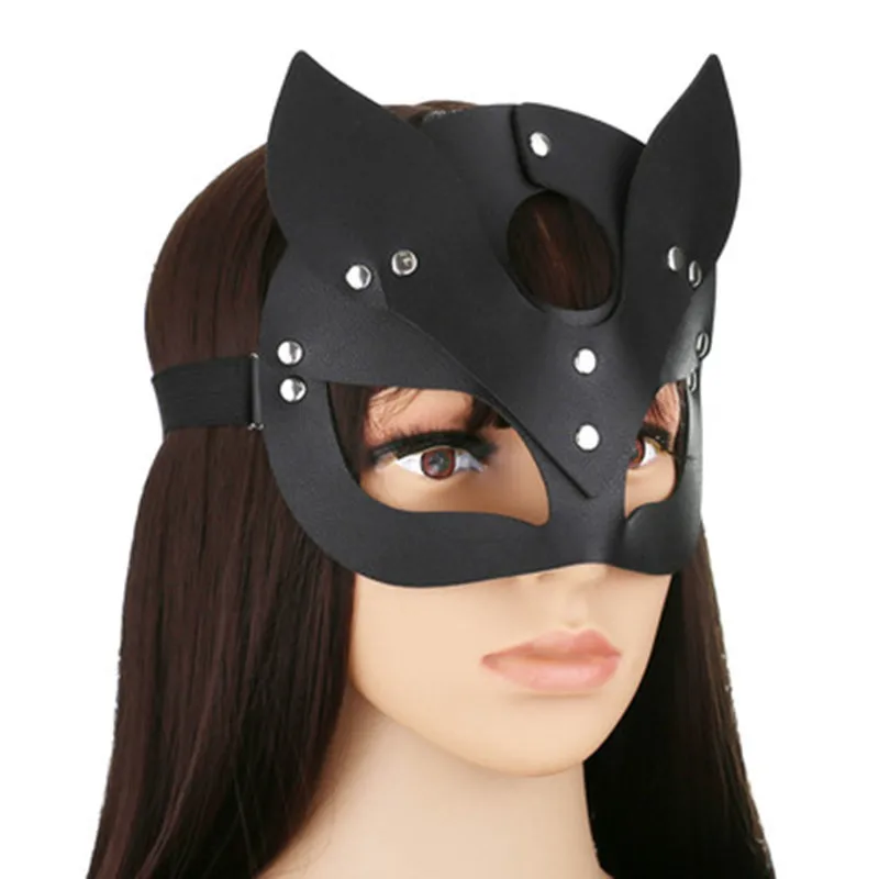Sexuálne Hračky Pre Ženy BDSM Otroctva Maska Catwoman Pol Maska Strany Cosplay Sexy Kostým Slave Rekvizity Latex SM Maska pre Dospelých Sex Produkty